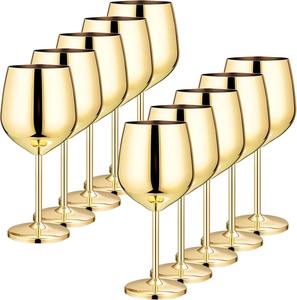 Juego de Copas de Vino de Acero Inoxidable Negro, Copas con Tallo Metálico Irrompibles para Cócteles, Whisky, Fiestas y Bares - Product Image 2