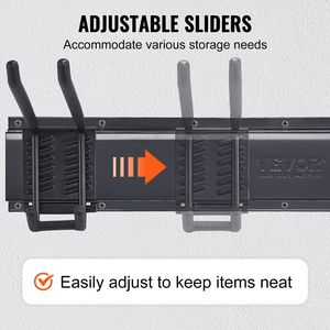 Support mural robuste pour outils de garage, 6 niveaux réglables, capacité de charge maximale de 800 lb, pour rangement de jardin et de cour - Product Image 5