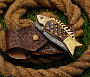 UA Supplies Customizable ODM/OBM Industrial/DIY Grade Damascus Steel 58 HRC Drop Point Honeycomb Wood Handle Razor Sharp <b>Knife</b> - Product Image 4