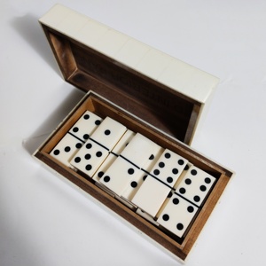 Ensemble de dominos minimalistes en ivoire avec boîte de rangement décorative en résine, ensemble de dominos avec boîte de rangement crème - Product Image 3