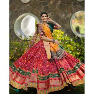 Designer <b>Butter</b> Silk Digital Print Work Lehenga Choli with Dupatta Red - Product Image 1
