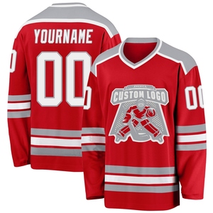 Wholesale Best Selling OMMIZ INDUSTRY Custom Red-<b>Green</b> Hockey <b>Lace</b> Neck Jersey - Product Image 2