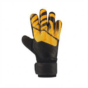 Yellow <b>Black</b> Outdoor Unisex Football Goalkeeper <b>Gloves</b> <b>Latex</b> Full Finger Moisture Wicking Non-Slip Roll Finger Breathable Hook - Product Image 2