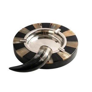Cenicero Redondo de Metal y Cuerno Clásico, Hecho a Mano, para Hogar, Oficina, Restaurante, Hotel, Uso en Mesa - Product Image 5