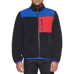 Nouvelle veste en polaire sherpa à design personnalisé, couleur unie, fermeture éclair, manches longues, veste sherpa pour homme en vente en gros - Product Image 1
