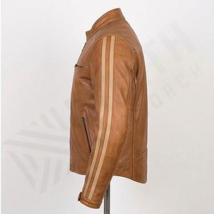 แจ็คเก็ตหนังแท้สำหรับขี่มอเตอร์ไซค์คุณภาพดีที่สุดสำหรับผู้ชาย รุ่นใหม่ล่าสุดสำหรับฤดูหนาว พร้อมแผ่นป้องกันที่ถอดออกได้ สามารถสั่งทำได้ - Product Image 3