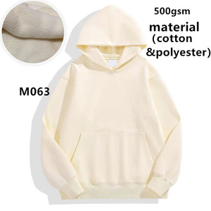 Wholesale Customized Men's Women's Solid Cotton Plush Lined Hoodie Universal Heavyweight Pullover with Logo for Winter Season - Product Image 2