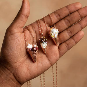 Lindo Collar con Colgante de Perla de Postre, Joyería de Moda para Mujer, Regalo, Collar de Helado - Product Image 5