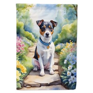Multicolor Jack Russell Terrier Spring Path Garden Flag Buzón Decorativo Patio Banner para Patio Obra de arte y camas de flores - Product Image 1