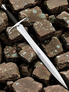 Hand Forged Elven Fantasy <b>Sword</b> With Curved Guard & Leather Sheath | Medieval Short <b>Sword</b> | Display <b>Sword</b> Gift for Boyfriend, - Product Image 4