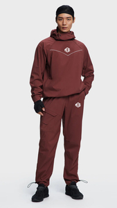 Conjunto Deportivo con Capucha para Hombre MOC, Color Granate, Secado Rápido, Ropa Deportiva de Otoño, Pantalones Deportivos de Poliéster Tejido de Color Sólido con Bolsillos - Product Image 3