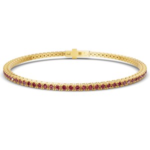 Bracelet tennis en or rose 10 carats avec diamants de laboratoire ronds couleur cognac (2 carats) Tw. Fournisseur de bijoux de luxe modernes certifiés IGI, cadeau - Product Image 5