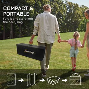 Tappeto per Esterni per Camper 9FT X 12FT Durevole, a Strisce Grigie e Bianche, con Borsa per il Trasporto, in Polipropilene, con Motivo a Corridoio, Ideale per Viaggi - Product Image 4