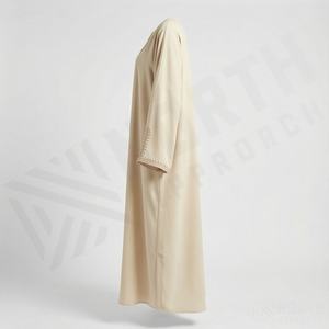 Nueva Abaya Informal de Lino Personalizada de Primera Calidad, Transpirable y Ecológica, con Cola de Capilla, para Mujer, Vestido Islámico para Verano e Invierno - Product Image 3