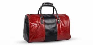 Handcrafted Brown Crocodile <b>Leather</b> Duffle <b>Bag</b> Luxury Weekender Travel Carry On Overnight Gym <b>Holdall</b> for <b>Men</b> - Product Image 6