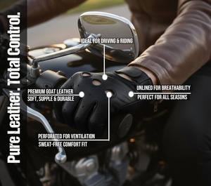 Guantes de Motociclismo Samroz, Cuero Genuino de Alta Calidad, Transpirables, Ecológicos, con Pantalla Táctil, Antideslizantes, Forro de Nailon en la Muñeca - Product Image 4
