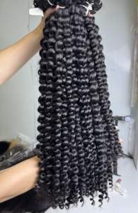 Grossistes Trame de Cheveux Humains Bouclés, Cheveux Humains Super Double Vague Dessinée Cheveux - Product Image 5