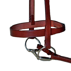Bridon de cheval classique en cuir anatomique italien, en cuir plat de qualité avec rênes lacées, équipement d'équitation à vendre - Product Image 4