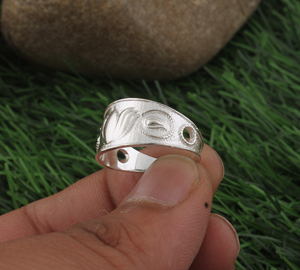 Wholesale Sterling Silver Bezel Setting Flower Band Stackable <b>Ring</b> for Women <b>Dainty</b> Botanical Garden Wedding Jewelry - Product Image 2