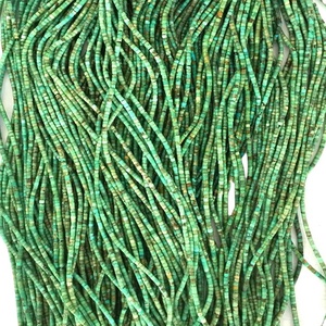 Grand trou naturellement Turquoise <span class=keywords><strong>Heishi</strong></span> avec trou percé de 2.5mm - Product Image 3