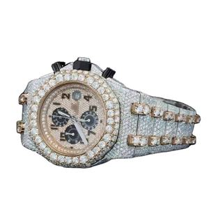 Reloj de lujo de moissanita de acero inoxidable único VVS Lab Diamond resistente al agua Digital para negocios unisex moda cuarzo zafiro - Product Image 2