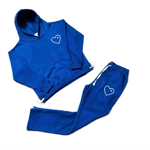 Ensemble sweat à capuche et pantalon de survêtement unisexe en coton épais imprimé, coupe ample, style streetwear hip-hop, écoresponsable, collection hiver 2025 - Product Image 1