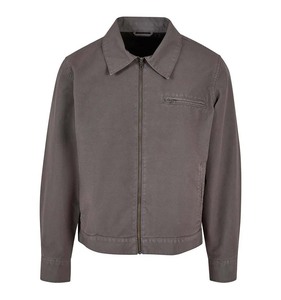 Veste de travail décontractée en jean avec logo personnalisé pour hommes, col rabattu, fermeture éclair, style ouvrier vintage, respirante et coupe-vent, hiver - Product Image 1