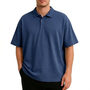 Camiseta de Manga Corta Azul Marino para Hombre, Corte Regular, Tejido de Punto, Color Sólido Informal, Cuello de Solapa, Transpirable y Ecológica - Product Image 2