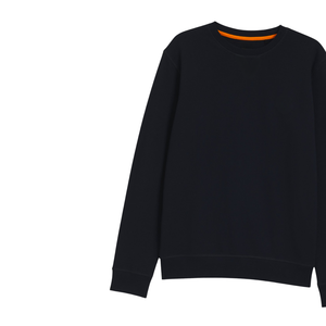 Men's <b>Black</b> <b>Crew</b> <b>Neck</b> Pullover Knitted <b>Sweatshirt</b> Regular Fit Solid Color Casual Autumn Wear Men Heavyweight 220GSM Polyester - Product Image 3