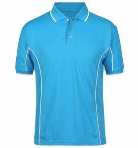 Chemises polo de golf pour hommes à manches courtes 2023, 3 boutons, polyester/mesh, col contrasté, chemises polo pour le personnel de bureau pour hommes - Product Image 3