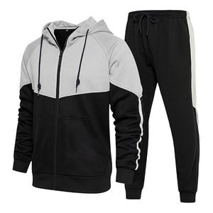 Mens Two Piece Tracksuit <b>Set</b> Hooded Sweatshirt and Jogger Pants Casual Sportswear Training Outfit Daily - Product Image 1