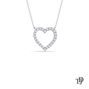 Colgante de corazón con diamantes cultivados en laboratorio, estilo romántico platino, con piedra redonda de corte brillante de 0.40 ct, engaste de garras, OEM, venta al por mayor y al por menor - Product Image 1