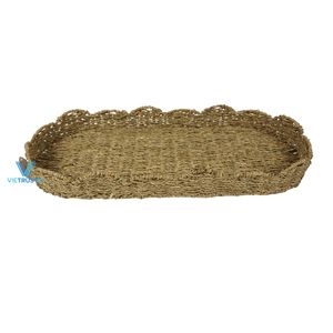 Bandeja de Servicio Personalizada, Ecológica, Tejida a Mano con Hierba Marina, de Grado Comercial, para Desayuno, Mesa de Café, Almacenamiento en la Cocina - Product Image 1