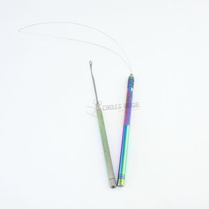 Expert Hair Extension <b>Threading</b> <b>Tool</b> Hook Needle with Loop for Micro Ring Nano Beads I Tip Stainless Steel Set - Product Image 2