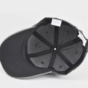 NAQQASH SPORTS Unisex 6-Panel Baseball <b>Cap</b>-Solid Black Denim/Canvas Metal Buckle Adjustable Fit Casual Sporty Adult Hat - Product Image 1