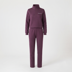 Suéter de punto suave de alta calidad para mujer con cuello alto y media cremallera, cinturón con cordón, informal, para primavera, ropa de estar por casa, chándal - Product Image 4