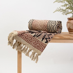 Venta al por mayor bloque de mano impreso tiro sofá cubierta 100% algodón suave sala de estar hogar decorativo - Product Image 5