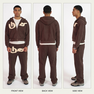 Fabricants de vêtements sur mesure, survêtement unisexe personnalisé, survêtements en molleton de coton, ensemble de sweat-shirts surdimensionnés de haute qualité - Product Image 4