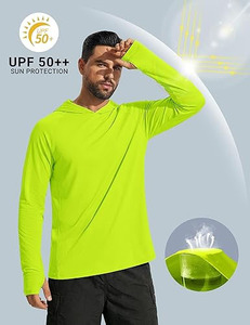 Camisa de Pesca para Hombre, Verde Lima, Manga Larga, Transpirable, Spandex/Poliéster, 180g - Product Image 2