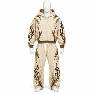 Oversized Regular Fit Acid Wash Winter 100% Cotton <b>Zip</b> <b>Hooded</b> & Jogger 2-Piece Tracksuit Set for Men - Product Image 4