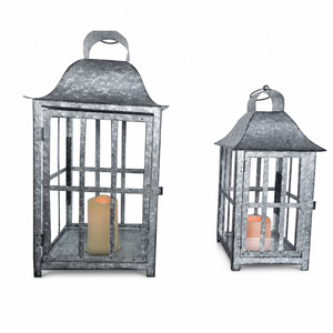 Wholesale Galvanized Metal <b>Lantern</b> Set <b>Vintage</b> Iron Candle Holder Decorative Outdoor Garden Farmhouse <b>Lantern</b> for Home Decor - Product Image 1