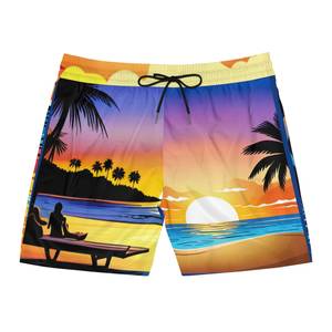 Shorts de Playa para Hombre con Estampado de Palmeras y Atardecer, Secado Rápido, con Cordón Ajustable - Product Image 3