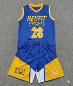 Conjunto de Uniforme de Baloncesto Personalizado para Hombres y Jóvenes, Jersey Impreso con Nombre, Número y Logotipo del Equipo, Conjunto Deportivo Rexfit - Product Image 1