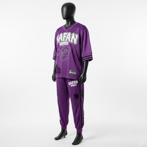 Premium <b>men</b> mesh jersey and jogger pant set 190 GSM lightweight airflow fabric <b>purple</b> training wear with 2 Pieces Sets <b>men's</b> - Product Image 4
