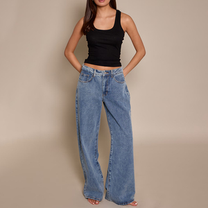 Wholesale New Trending Women's <b>Denim</b> Jeans Pant Breathable Mid Waist Casual Style Winter 100% Cotton High Quality <b>Material</b> - Product Image 1