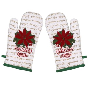 Nouvelle Mitaine de Four en Coton Écologique Résistante à la Chaleur avec Motif Imprimé Spécial Noël pour Utilisation au Four - Product Image 6