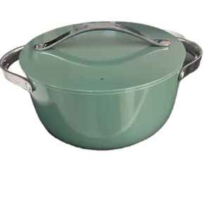Casserole en émail avec couvercle, antiadhésive, compatible induction, pour soupes et bouillons, ustensile de cuisine - Product Image 1