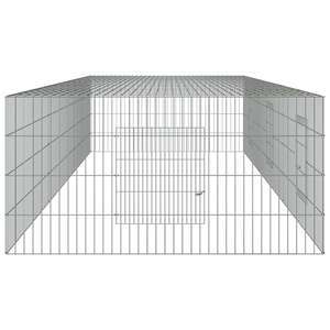 Cage à lapins durable à 3 panneaux en fer galvanisé argenté - Product Image 5