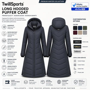 Women Long Woven Quilted Hooded Winter Jacket Full Sleeve Thick Polyester Wadding Parka Outerwear - Product Image 5