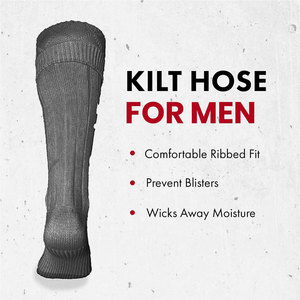 High Demand Scottish Highland Kilt Hose <b>Socks</b> for Men Traditional Tartan Wear <b>Long</b> Ribbed Wool Blend <b>Socks</b> Bulk OEM Factory - Product Image 2